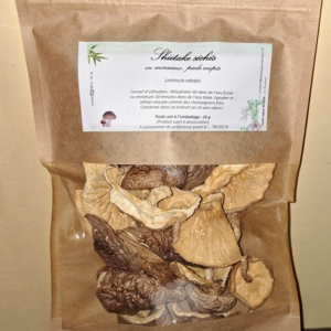 Shiitake séchés en morceaux, pieds coupés